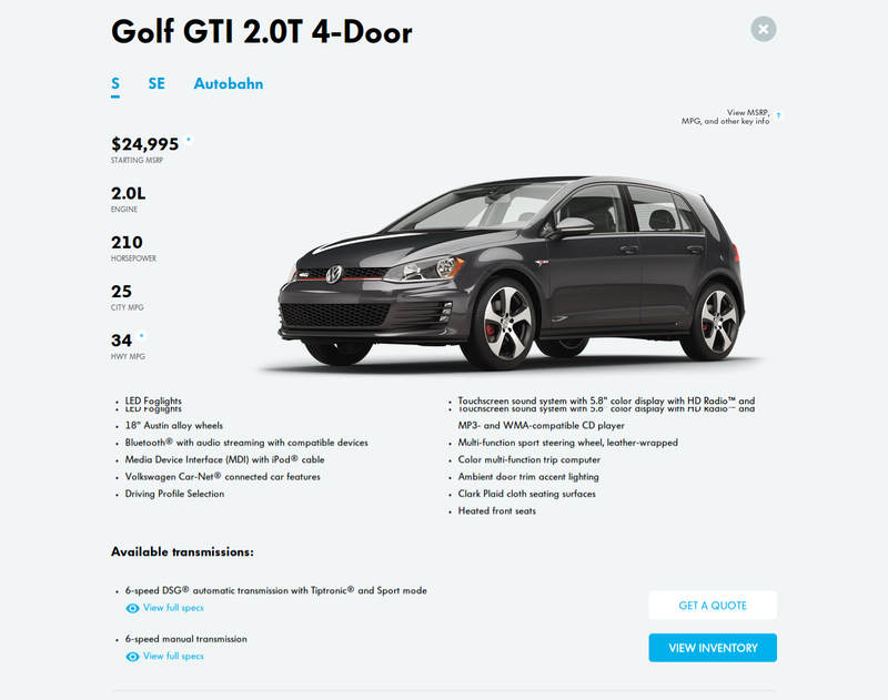 Illustration for article titled Volkswagen's Website Still Sucks